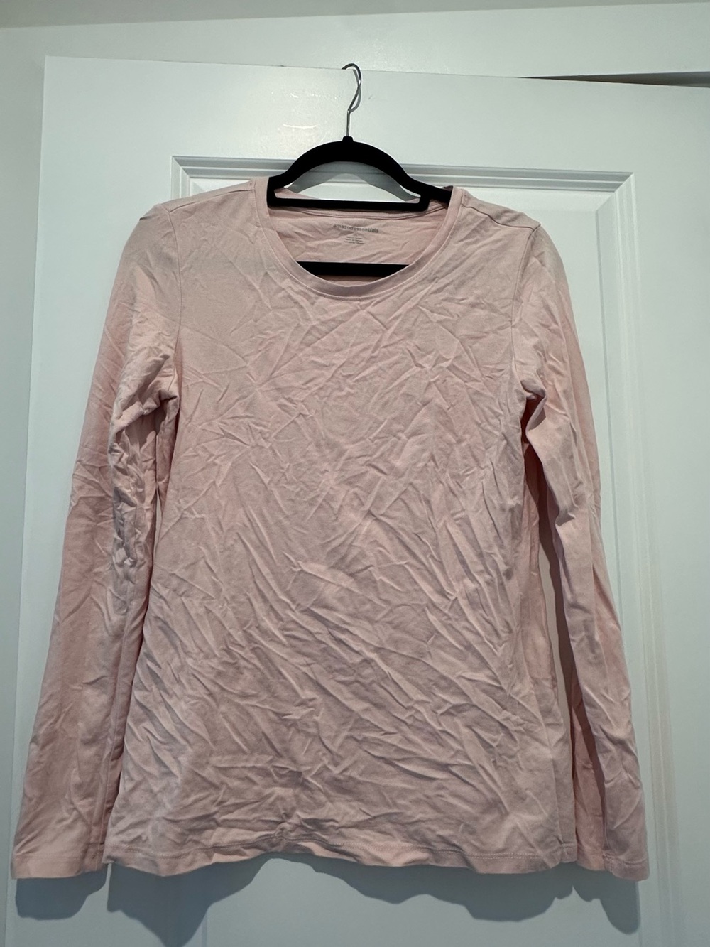 Amazon Essentials Women's Long Sleeve Crewneck Top - Light Pink